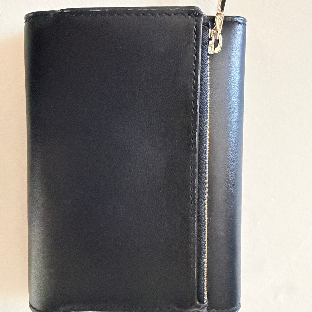 Kate Spade Black Leather Clutch with Gold Logo - Picture 5 of 5